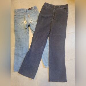Pair Of Vintage Orange Tab Levi's Denim Jeans & Corduroy Pants Girls Juniors